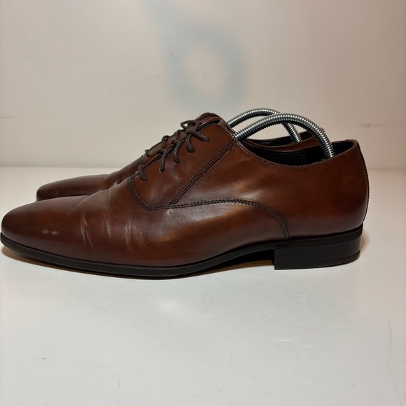 Bruno Magli Mens Milos Brown Calf Oxford Dress Shoe Size 11.5 M Made In Italy - Picture 2 of 11